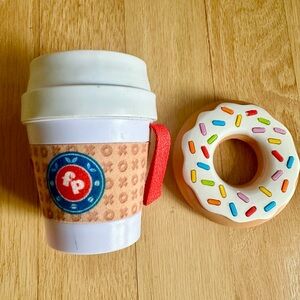 Fisher price baby Toy Coffee Cup and silli chews baby teether Donut Set